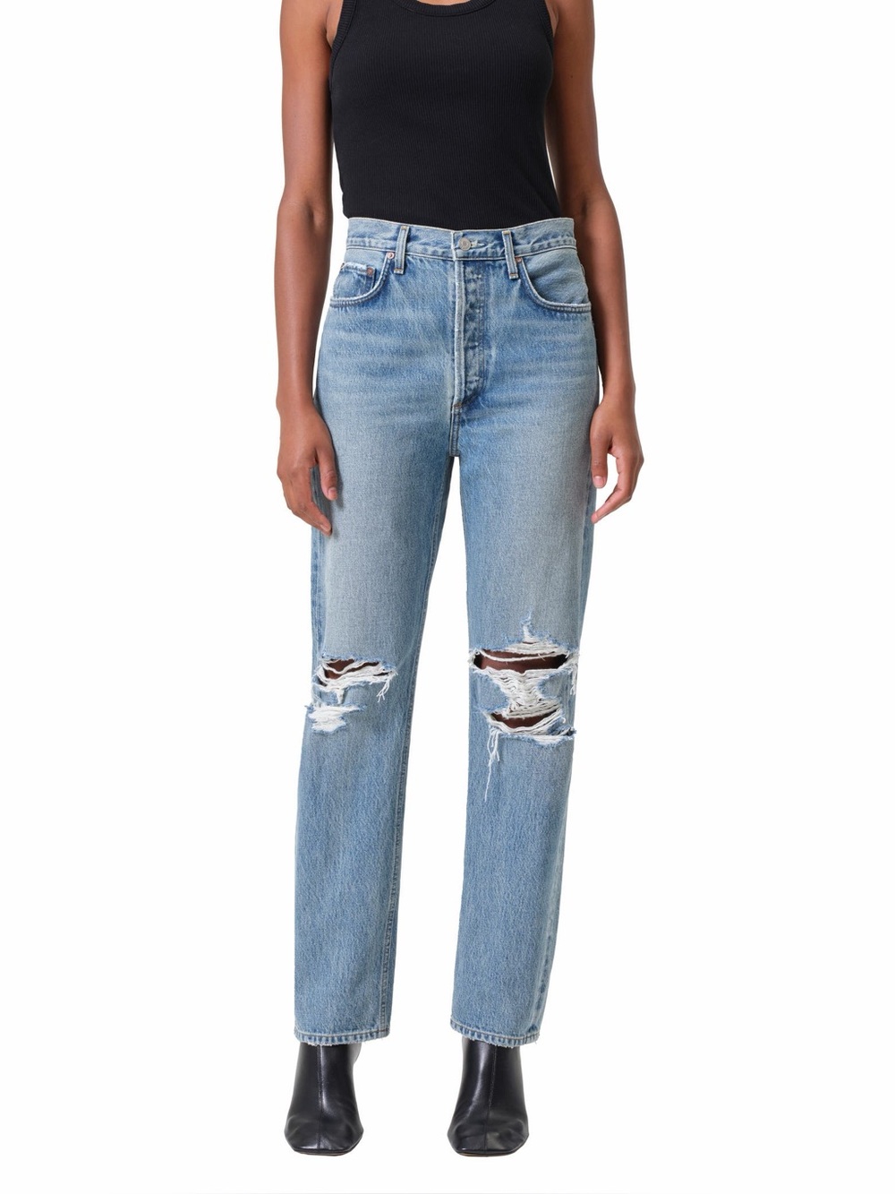 AGOLDE the 90’s Pinch Waist Straight Hem High Rise Distressed Jeans Size 25